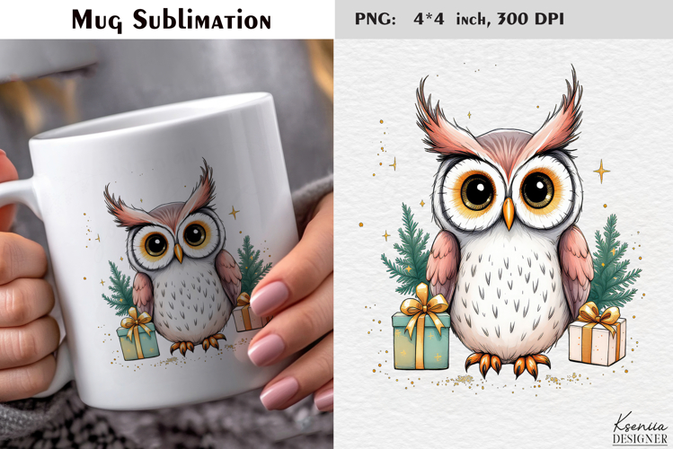 Pastel Cozy Christmas Owl|Merry Christmas Mug