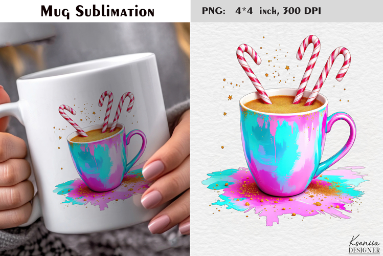 Pastel Cozy Christmas Cocoa|Merry Christmas Mug Sublimatio