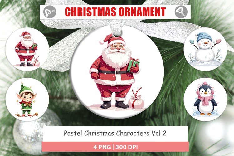 Ornament Pastel Christmas Characters
