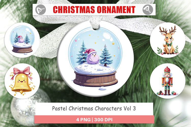 Ornament Pastel Christmas Characters