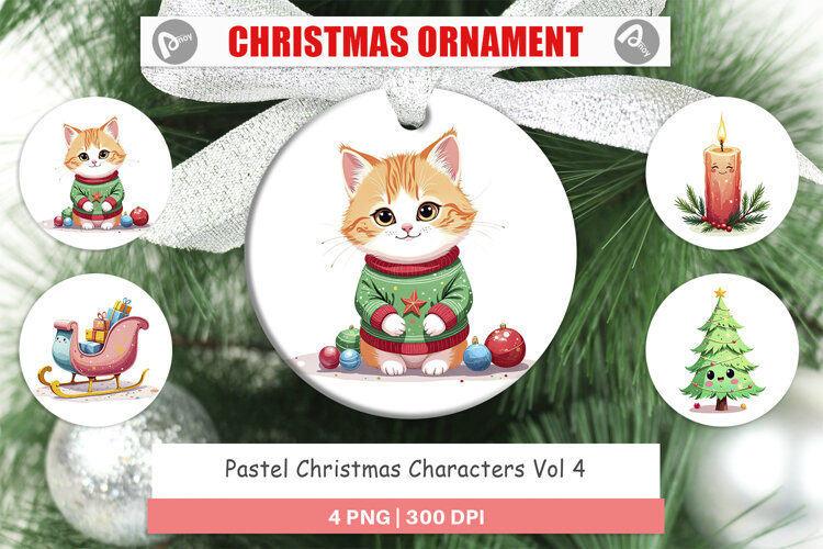 Ornament Pastel Christmas Characters example image 1