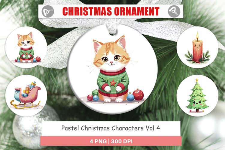 Ornament Pastel Christmas Characters