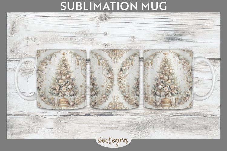 Pastel Christmas Tree v1 Mug Wrap Sublimation example image 1