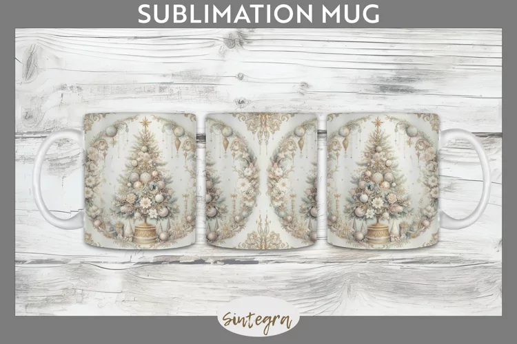 Pastel Christmas Tree v1 Mug Wrap Sublimation