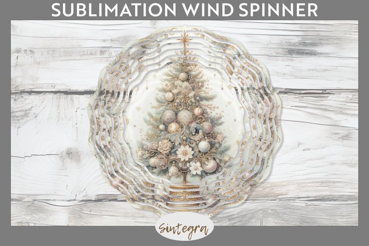 Pastel Christmas Tree v1 Wind Spinner Sublimation example image 1