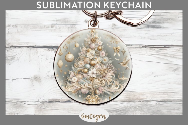Pastel Christmas Tree v2 Round Keychain Sublimation