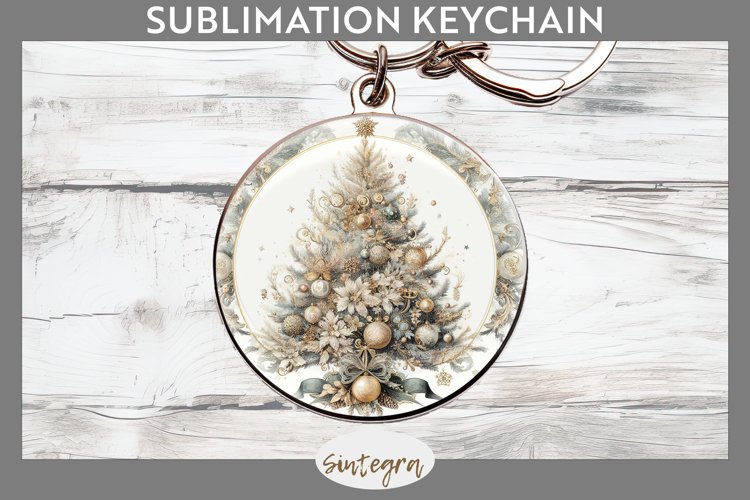 Pastel Christmas Tree v5 Round Keychain Sublimation