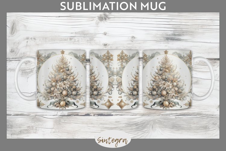 Pastel Christmas Tree v5 Mug Wrap Sublimation example image 1