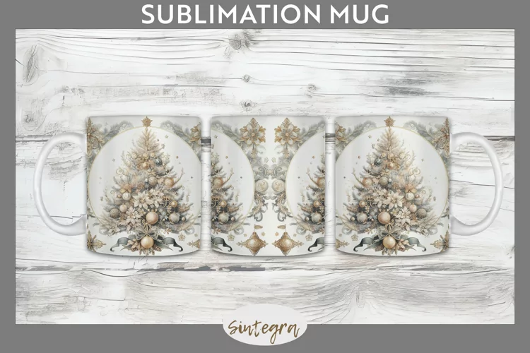 Pastel Christmas Tree v5 Mug Wrap Sublimation