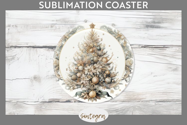 Pastel Christmas Tree v5 Round Coaster Sublimation