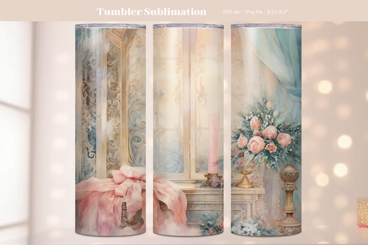 Pastel Christmas Tumbler Png | Winter Tumbler Sublimation