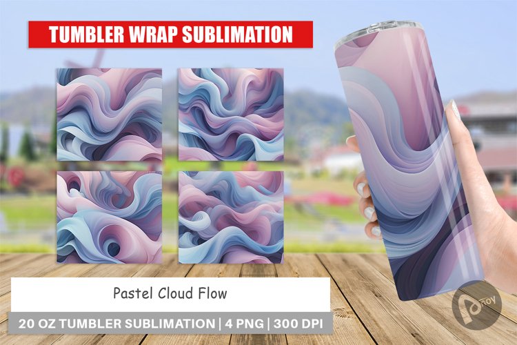 Tumbler Wrap Pastel Cloud Flow