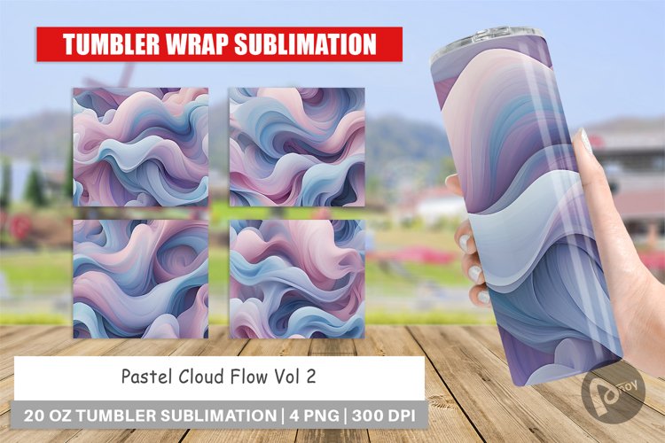 Tumbler Wrap Pastel Cloud Flow