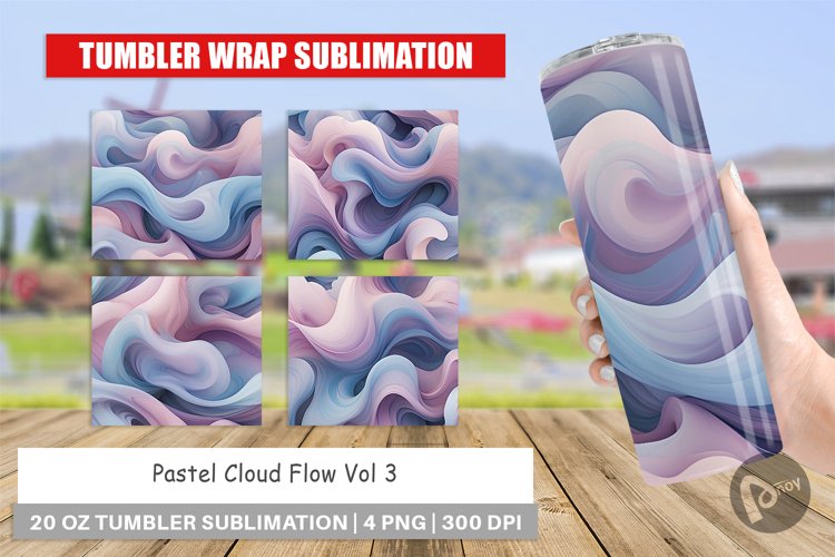 Tumbler Wrap Pastel Cloud Flow