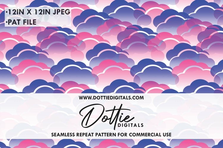 Pastel Clouds Repeat Seamless Pattern - Jpg .Pat File