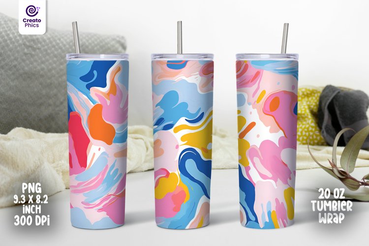 pastel colors abstract 20 oz 3d tumbler wrap sublimation