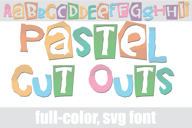 Pastel Cut Outs Color Font