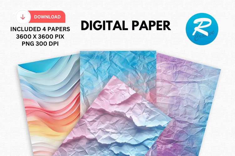 Pastel Digital Paper, Pastel Background example image 1