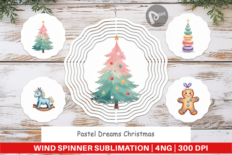 Pastel Dreams Christmas Wind Spinner