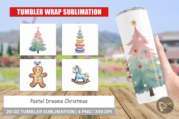 Pastel Dreams Christmas Tumbler