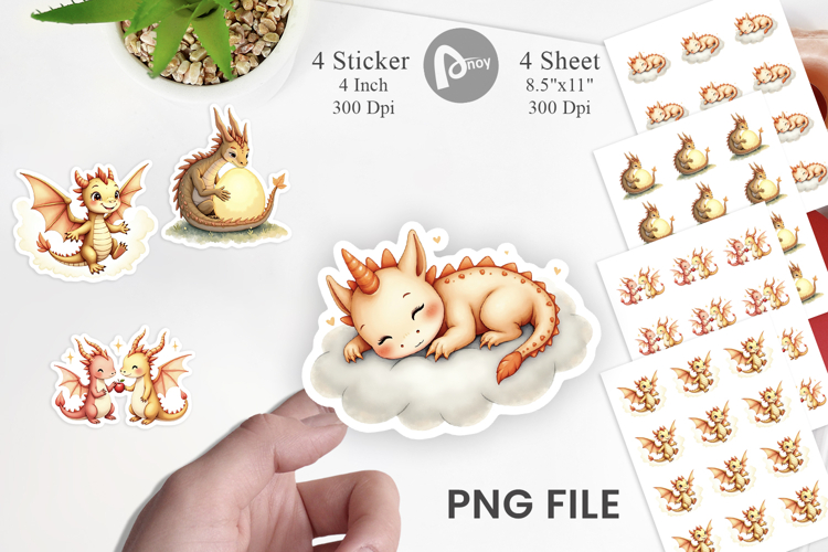 Pastel Dreamy Dragons Sticker