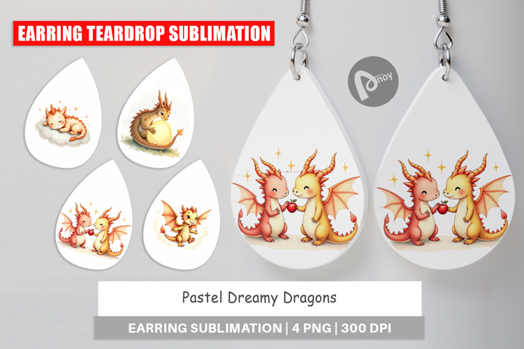 Pastel Dreamy Dragons Earring