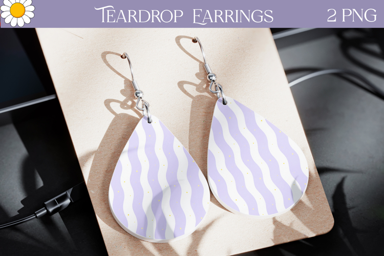 Pastel Abstract Teardrop Earrings | Wavy Stripe Earrings