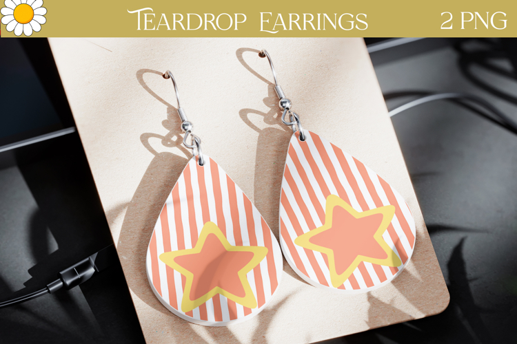 Pastel Abstract Teardrop Earrings | Wavy Stripe Earrings