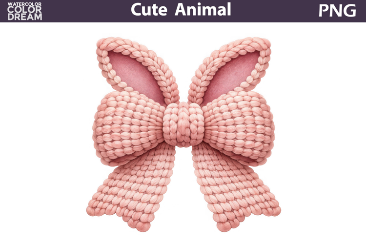 Blush Pink Bunny Bow Clipart | Easter Sublimation Design