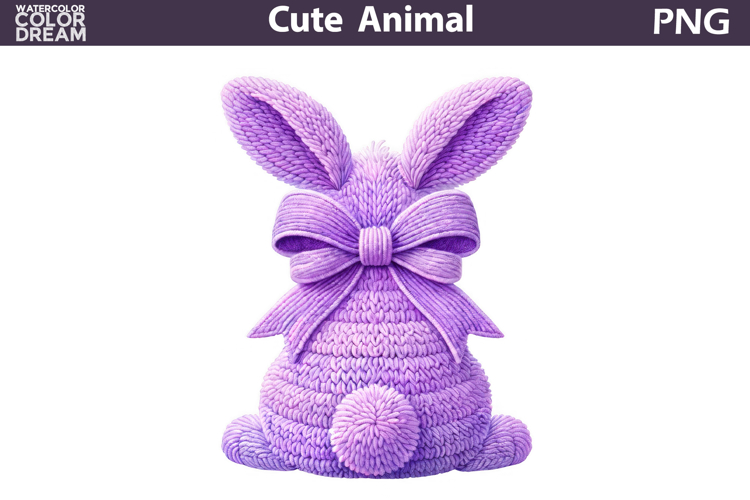 Purple Easter Bunny Clipart | Cute Spring Sublimation