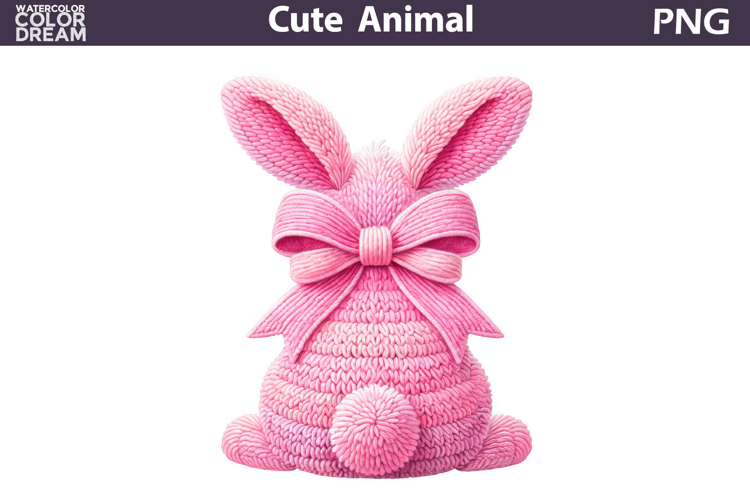 Pink Easter Bunny Clipart | Cute Spring Sublimation