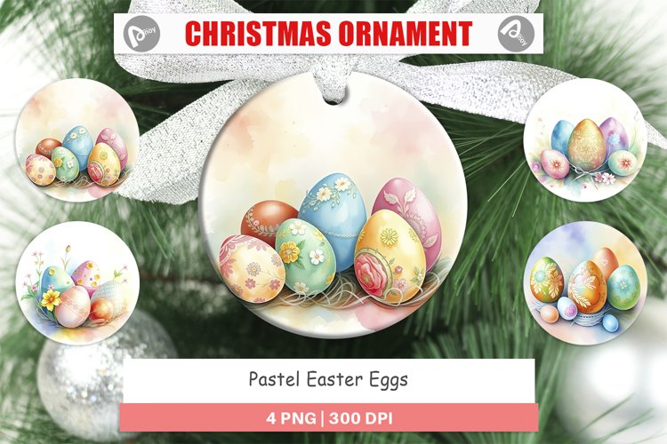 Christmas Ornaments Pastel Easter Eggs example image 1