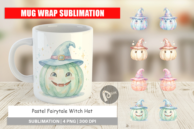 Pastel Fairytale Witch Hat Mug Wrap