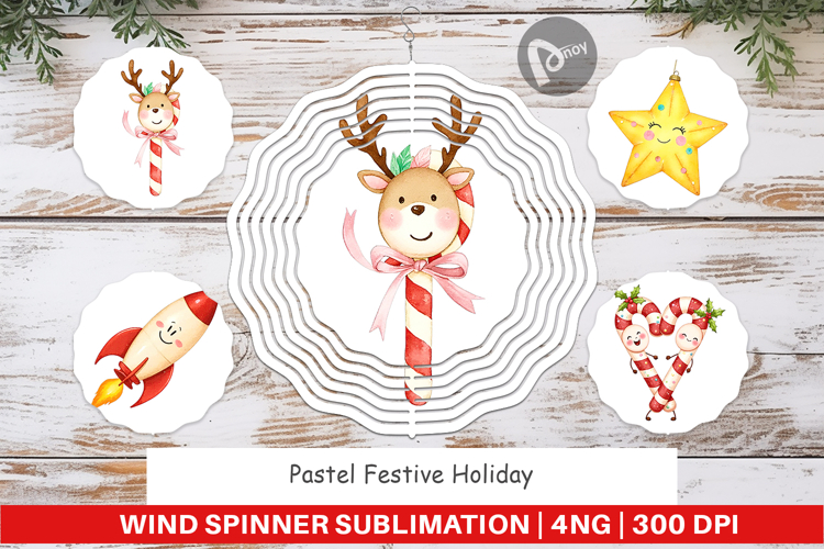 Wind Spinner Pastel Holiday Festive