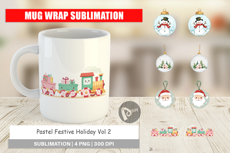 Mug Wrap Pastel Holiday Festive