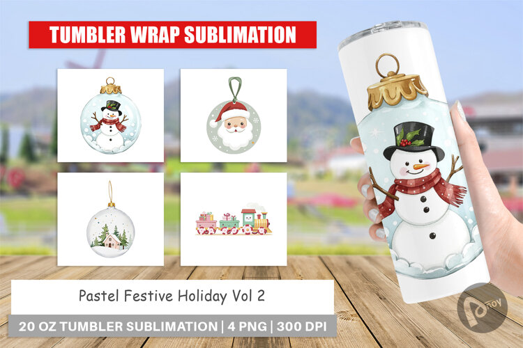 Tumbler Pastel Holiday Festive example image 1