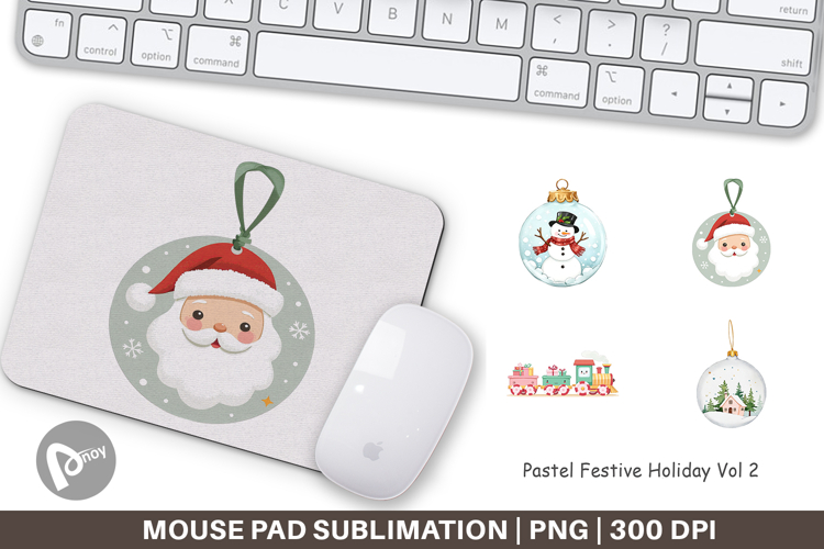 Mouse Pad Pastel Holiday Festive