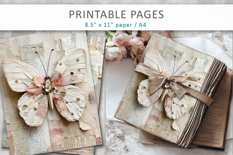 Vintage Junk Journal Page, scrapbook paper