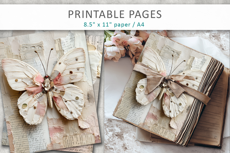 Vintage Junk Journal Page, scrapbook paper