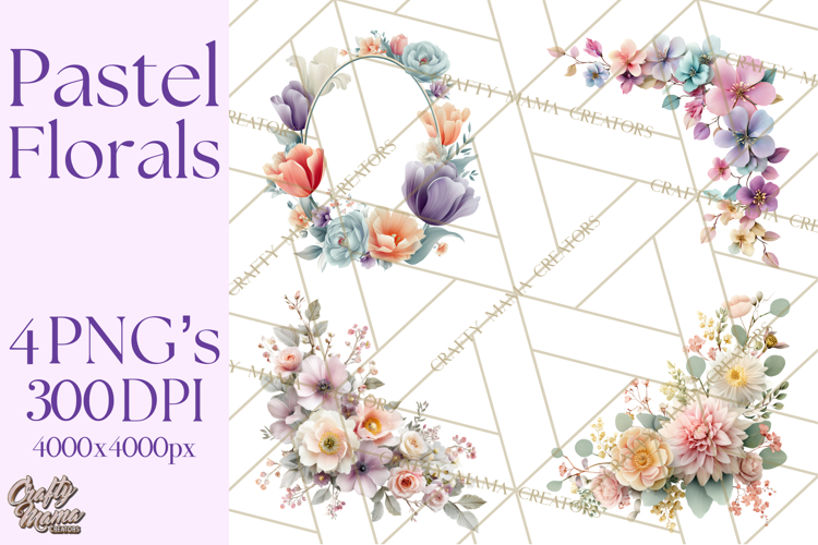 Soft Pastel Spring Floral Clipart, Pink Roses Tulips Png