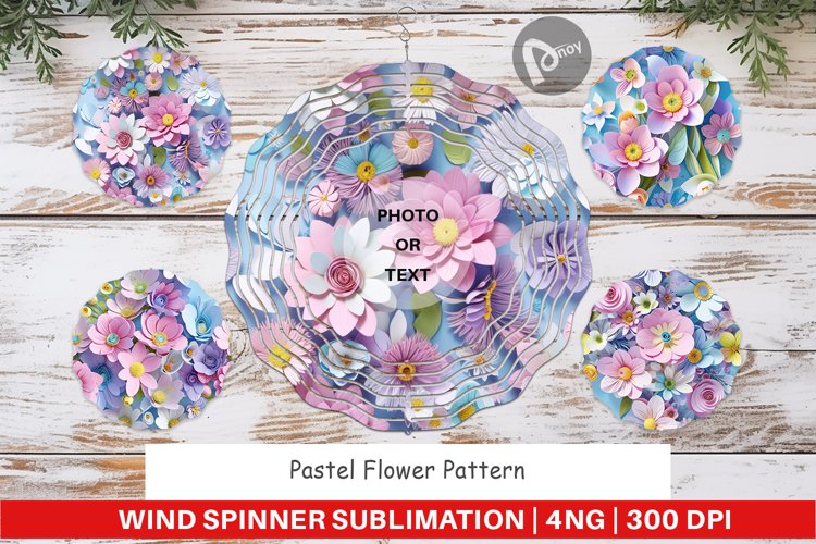 Wind Spinner Pastel Flowers Pattern