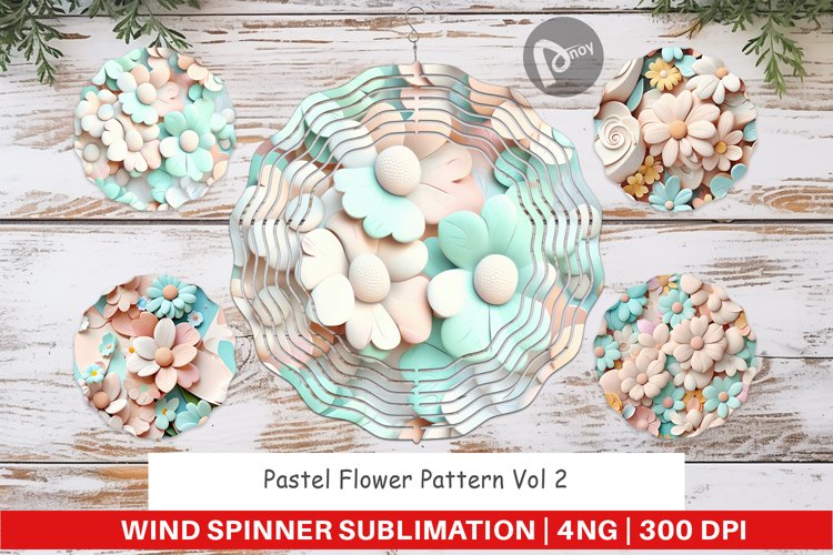 Wind Spinner Pastel Flower Pattern