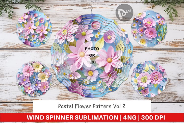 Wind Spinner Pastel Flowers Pattern