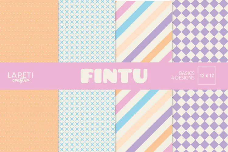 Pastel Geometric Digital Paper with Stripes and Dots