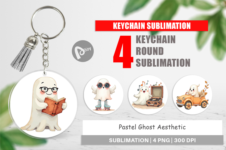 Keychain Pastel Ghost Vibes