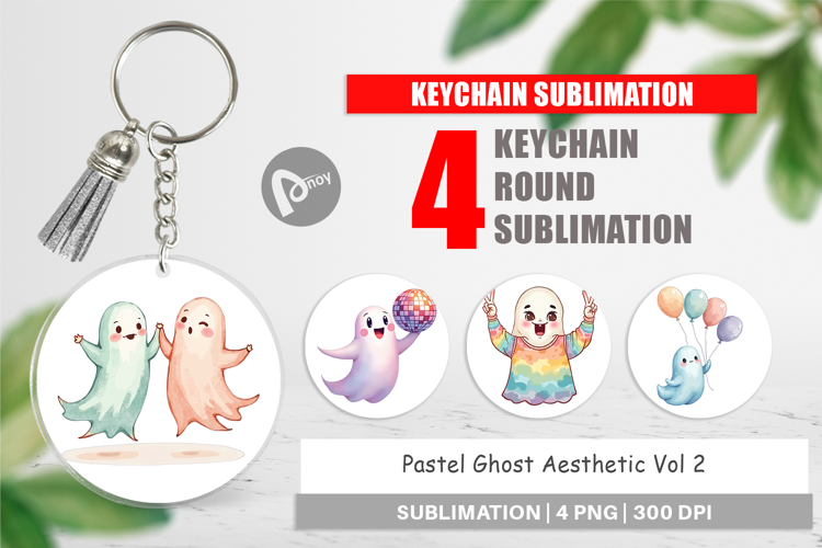 Keychain Pastel Ghost Vibes