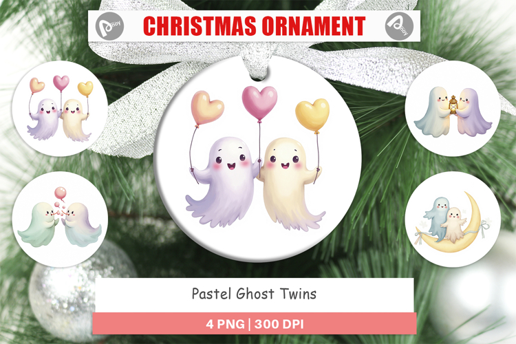 Ornament Pastel Ghost Twins