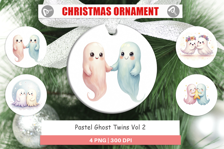 Ornament Pastel Ghost Twins