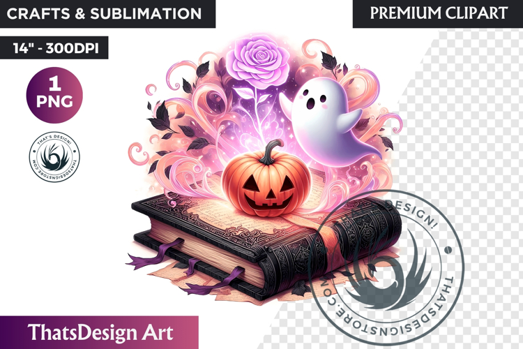 Pink Pastel Goth Halloween Ghost PNG, Cute Spooky Kawaii