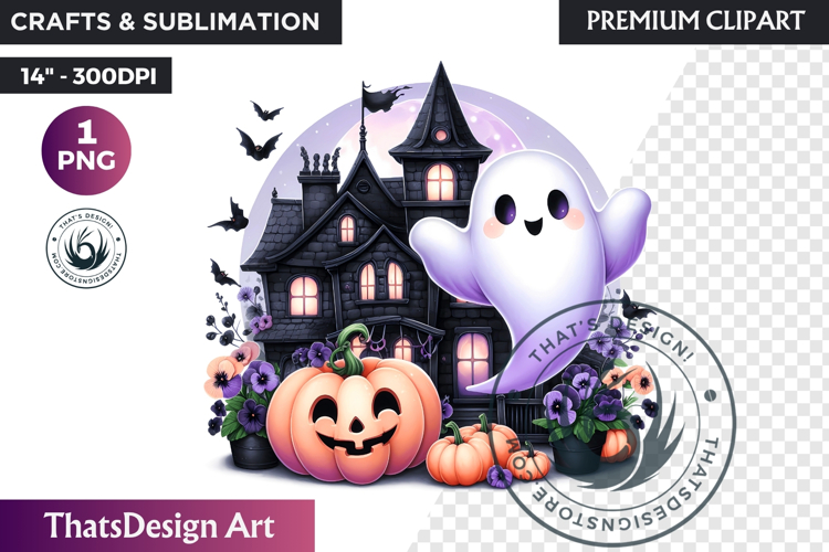 Pink Pastel Goth Halloween Ghost PNG, Cute Spooky Kawaii